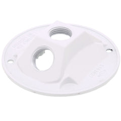 RED DOT Red Dot S213WHE-9R Round Lampholder Cover, (3) 1/2 inches Outlet Holes - White