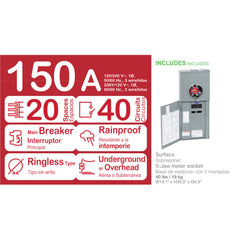 SCHNEIDER ELECTRIC Square D RC2040M150CH 150 amp All-In-One
