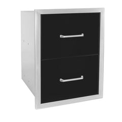 WILDFIRE OUTDOOR LIVING Wildfire Outdoor Living WFDDW1622-BSS 16 X 22 Black 304 Stainless Steel Double Access Drawer