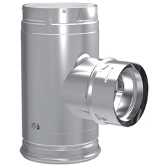 DURAVENT Duravent 4PVP-T3B1 PelletVent Pro 4-Inch Diameter Black Steel Increaser Tee with Clean-Out Tee Cap