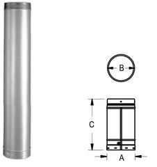 DURAVENT Duravent 6DLR-48 DuraLiner Round Rigid Pipe 48 feet'