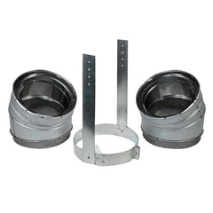 DURAVENT Duravent 8DT-E30K DuraTech 2100 Degree All Fuel Chimney System 8 inches 30 deg Elbow Kit
