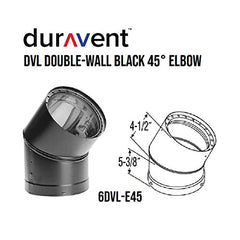 DURAVENT Duravent 6DVL-E45 Vent Elbow DVL 45 Degree Double Wall Adjustable 6 Inch