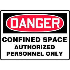 ACCUFORM Accuform MCSP140VP Danger Sign, Confined Space Authorized Personnel Only, 10 inchesW x 7 inchesH, Plastic