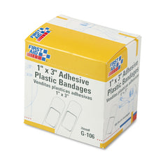 FIRST AID First Aid G106 Plastic Bandage 1 inches x 3 inches 100/Box