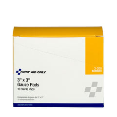 FIRST AID First Aid 3-200 3 inchesX3 inches Sterile Gauze Pads 10/Box