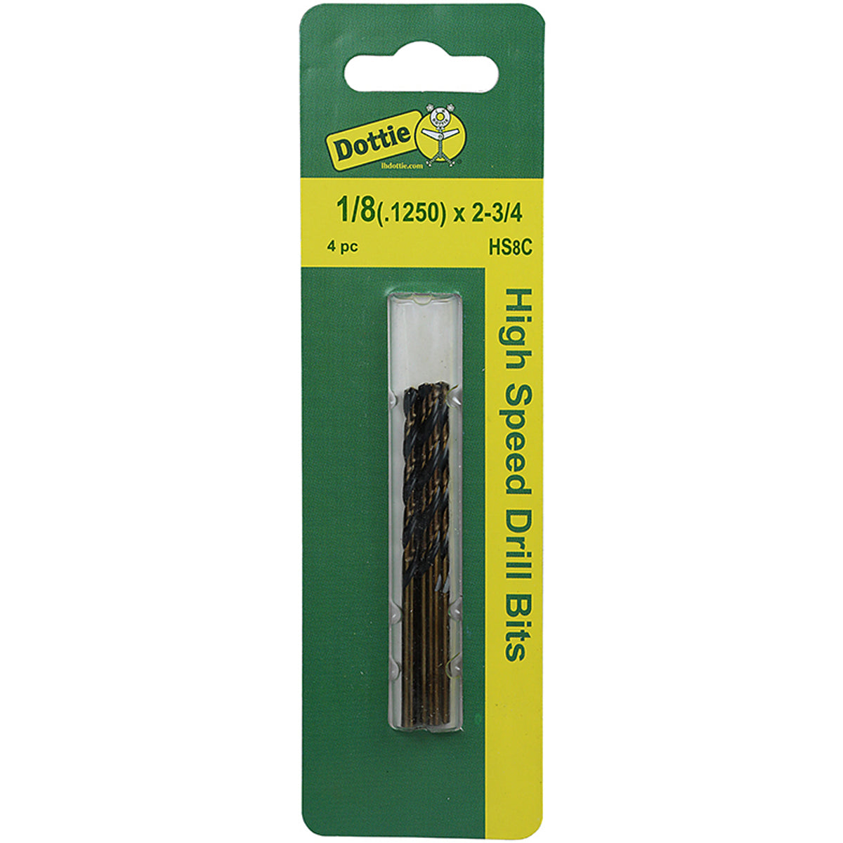 LH DOTTIE Lh Dottie hs8c high speed drill, 1/8 in, 4 pieces