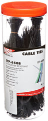 NSI Nsi CTP-650B Cable Tie Canister Pk Black Asst, 650-Piece