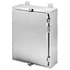 NVENT Nvent Hoffman A42H3608SSLP Wallmount Hinged with NEMA Clamps Type 4X, 42x36x8, Brushed, SS304