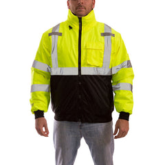 TINGLEY Tingley J26002-4XL Class 3 Hi Vis Yellow Black Bottom Bomber Jacket