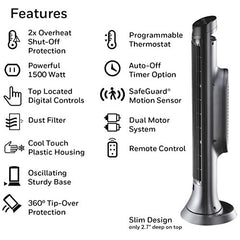 HONEYWELL Honeywell HCE323V Safeguard Motion Sensor Ceramic Space Heater Large Room 1500 Watts