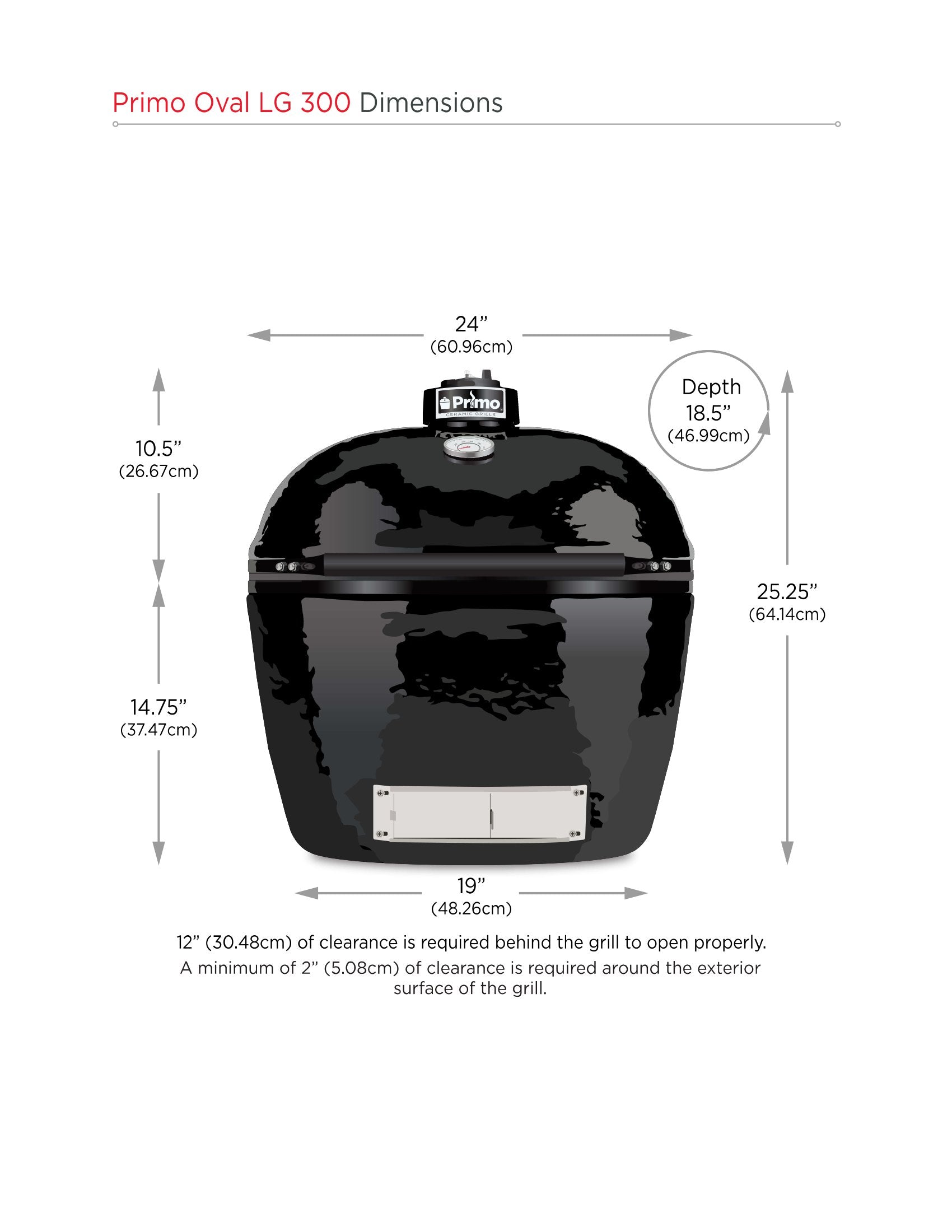 PRIMO Primo PGCLGH Oval Large Charcoal Kamado Grill With Stainless Steel Grates
