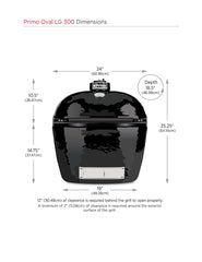 PRIMO Primo PGCLGH Oval Large Charcoal Kamado Grill With Stainless Steel Grates