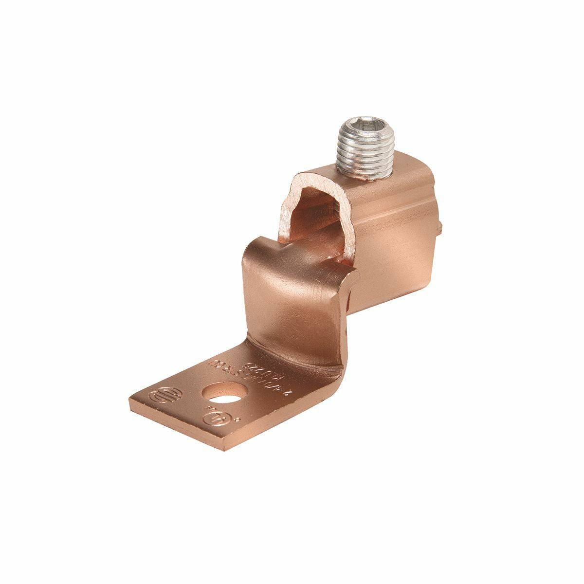 BURNDY Burndy KLU175 Copper Terminal, Offset Tongue, 1 Hole, 4-3/0 AWG (Str), 3/8 inches Stud, 1 Screw