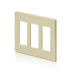 LEVITON Leviton 80311-SI Decora Plus Screwless Snap-On Wallplate 3 Gang