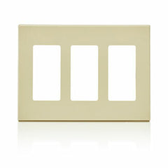 LEVITON Leviton 80311-SI Decora Plus Screwless Snap-On Wallplate 3 Gang