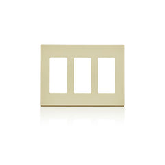 LEVITON Leviton 80311-SI Decora Plus Screwless Snap-On Wallplate 3 Gang