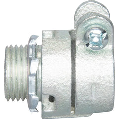 TOPAZ Topaz 151M bx-flex connector, straight, squeeze type, malleable iron 1/2 inches