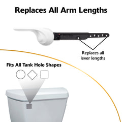 KORKY Korky 6062BP StrongARM Toilet Flush Lever and Handle Wave White 6062PK