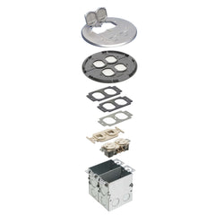 ARLINGTON Arlington FLB6242NL Combination Floor Box Kit with Installed Low Voltage Divider