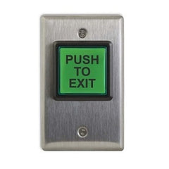 CAMDEN DOOR CONTROLS Camden Door Controls CM-30E CM-30 Series Square LED Illuminated Push Button "Push to Exit" Economy Switch