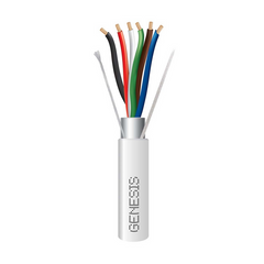 Genesis Cable Genesis Cable 22161001 18/6 Stranded Shielded Cable, Riser, CMR, FT4, 1000 feet Reel