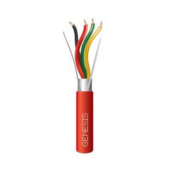 Genesis Cable Genesis Cable 44071004 Fire Alarm Shielded Cable, Riser 16 SOL CU 4/C OAS CMR/CL3R/FPLR PVC RED GEN 1000 FT