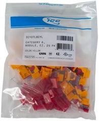 ICC Icc IC107L6CYL Cat6 Rj45 Keystone Jack for Ez Style 25-Pack