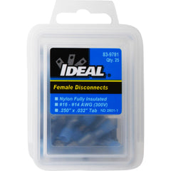 IDEAL INDUSTRIES Ideal Industries 83-9781 Nylon Fully-Insulated Female Disconnect, 16-14 AWG, Box of 25