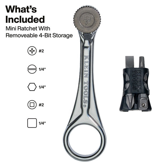 KLEIN TOOLS Klein Tools 65200MAG Slim-Profile Magnetic Mini Ratchet
