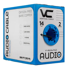 VERTICAL CABLE Vertical Cable 209-2320/BK V-Sound 14-AWG Audio Cable 500-Ft. Pull Box