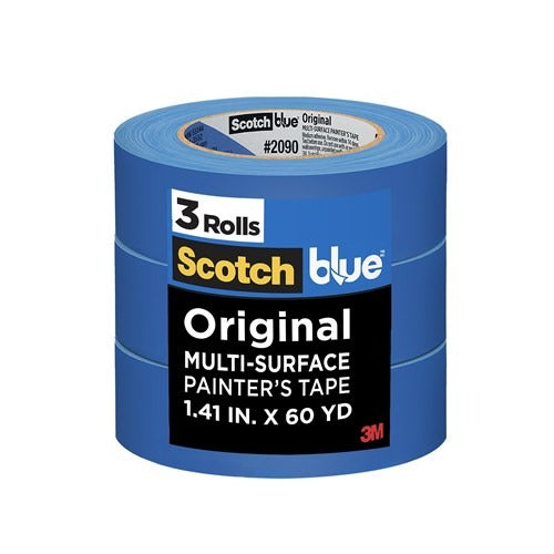 3M 3M 7100195689 ScotchBlue Original Painter's Tape 1.41 in x 60 yd (3 Rolls/Pack)