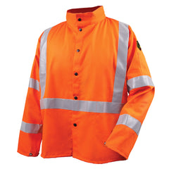 BLACK STALLION Black Stallion JF1012-OR-XLG Safety Welding Jacket with FR Reflective Tape X-Large