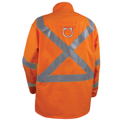 BLACK STALLION Black Stallion JF1012-OR-XLG Safety Welding Jacket with FR Reflective Tape X-Large