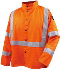 BLACK STALLION Black Stallion JF1012-OR-XLG Safety Welding Jacket with FR Reflective Tape X-Large