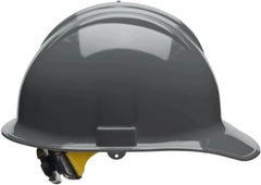 BULLARD Bullard 30DGR C30 Gray HDPE Cap Style Hard Hat With Ratchet/6 Point Ratchet Suspension