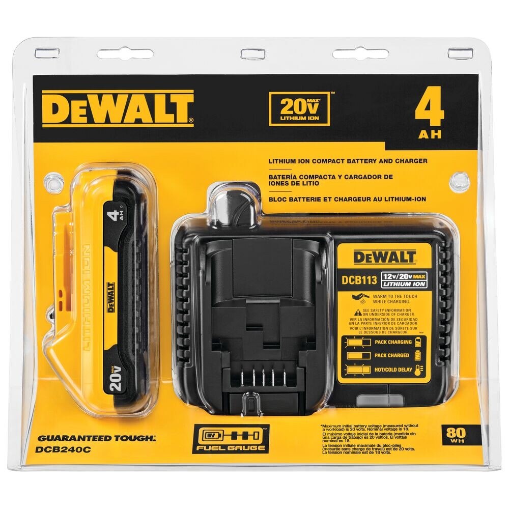 DEWALT Dewalt DCB240C 20V MAX 4Ah Compact Battery Starter Kit