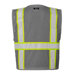 KISHIGO Kishigo B111-2X-3X Multi Pocket Mesh Vest Enhanced Visibility Gray/Lime Size 2X/3X-Large