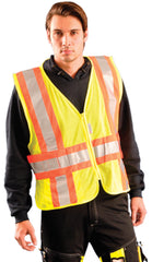 OCCUNOMIX Occunomix LUX-SC2TZ-YM/L Medium - Large Hi-Viz Yellow Polyester/Mesh Vest