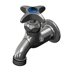 T&S BRASS T&S Brass B-0702-CR Sill Faucet, Cerama Cartridge, 4-Arm Handle, 1/2 inches NPT Female Inlet, 3/4 inches GH Male Threads