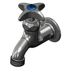 T&S BRASS T&S Brass B-0702-CR Sill Faucet, Cerama Cartridge, 4-Arm Handle, 1/2 inches NPT Female Inlet, 3/4 inches GH Male Threads