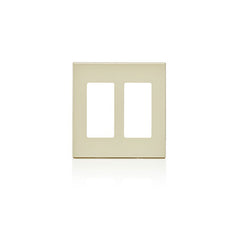 LEVITON Leviton 80309-ST Decora Plus Screwless Standard Size Wall Plate 2 Gangs