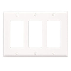 LEVITON Leviton 80411-W 3-Gang Decora/GFCI Device Decora Wall Plate Standard Size