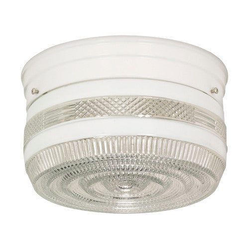SATCO Satco SF77-098 2 Light 8 inches Flush Mount Medium Crystal White Drum