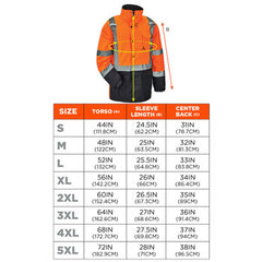 GLOWEAR Glowear 25576 Glowear 8384 Orange Type R Class 3 Hi-Vis Quilted Thermal Parka - 2XL