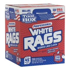 Sellars Sellars 58202 TOOLBOX White Rags - Box, 200 Sheets