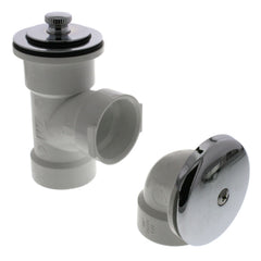 JONES STEPHENS Jones Stephens B07040 Bath Waste T-Waste Half Kit CP Friction Lift Drain (PVC)
