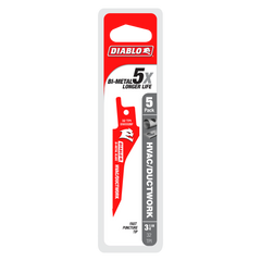 DIABLO Diablo DS0332BF5 3-1/4 in. HVAC/Ductwork Bi-Metal Reciprocating Blade (5-Pack)