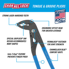 CHANNELLOCK INC Channellock Inc GL10 Griplock Tongue and Groove Plier 9.5-Inch