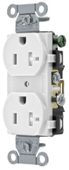 HUBBELL WIRING Hubbell CR20WHITR 20 Amp 125 Volt 2-Pole 3-Wire NEMA 5-20R White Straight Blade Duplex Receptacle